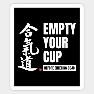 Empty Your Cup, White Sticker